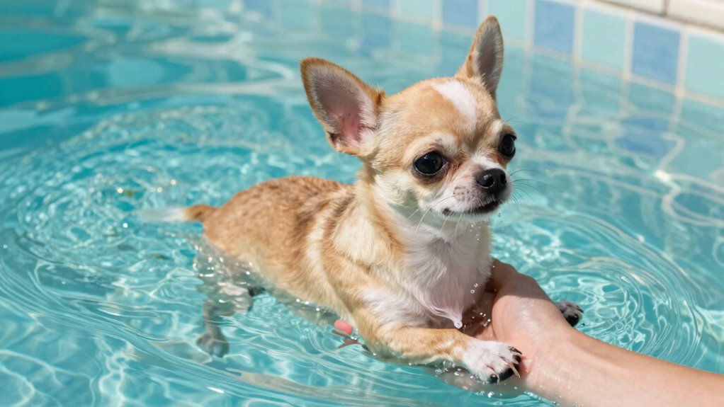 chihuahuas struggle with swimming