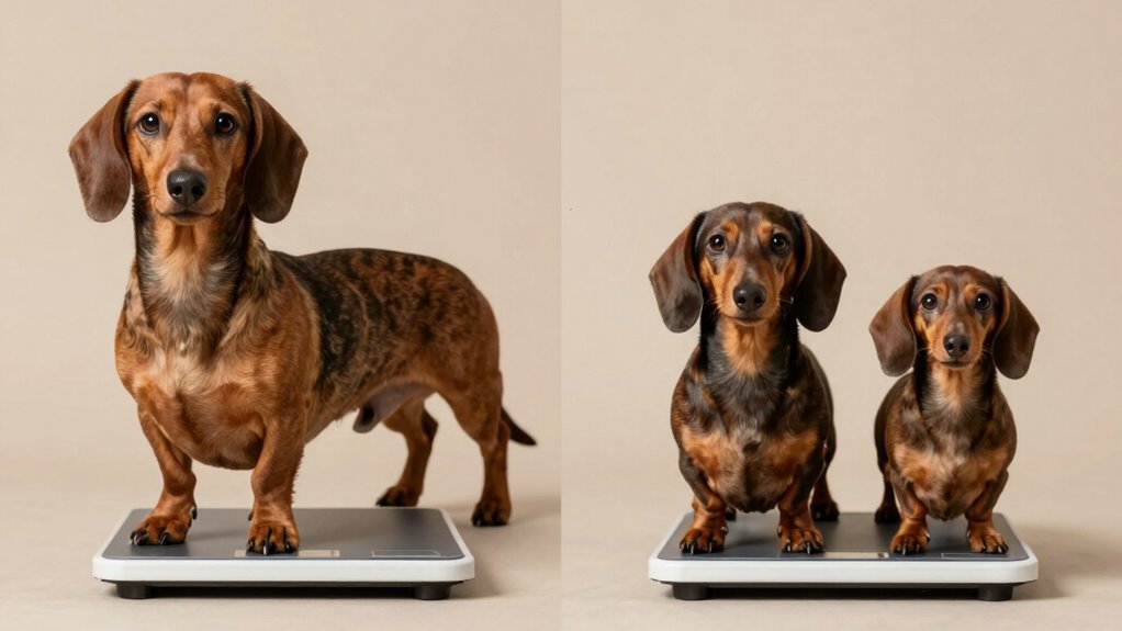 dachshund weight ranges comparison